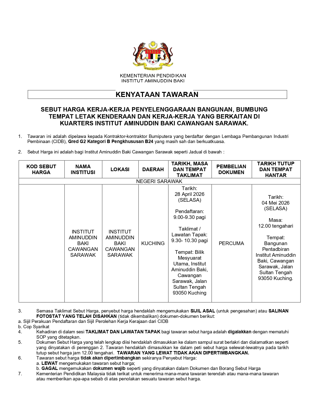 Iklan 22.04.2026 Kerja Penyelenggaraan Kuarters 2026 page 0001