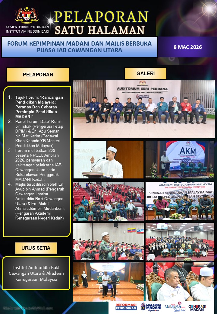 OPR FORUM KEPIMPINAN MADANI DAN MAJLIS BERBUKA PUASA IAB CAWANGAN UTARA 1