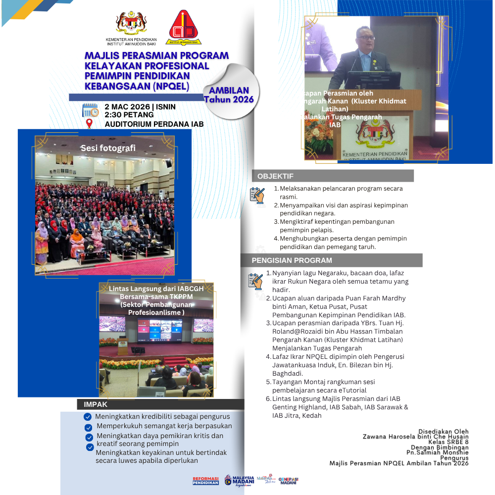 OPR MAJLIS PERASMIAN NPQEL AMBILAN TAHUN 2026 2 MAC 2026