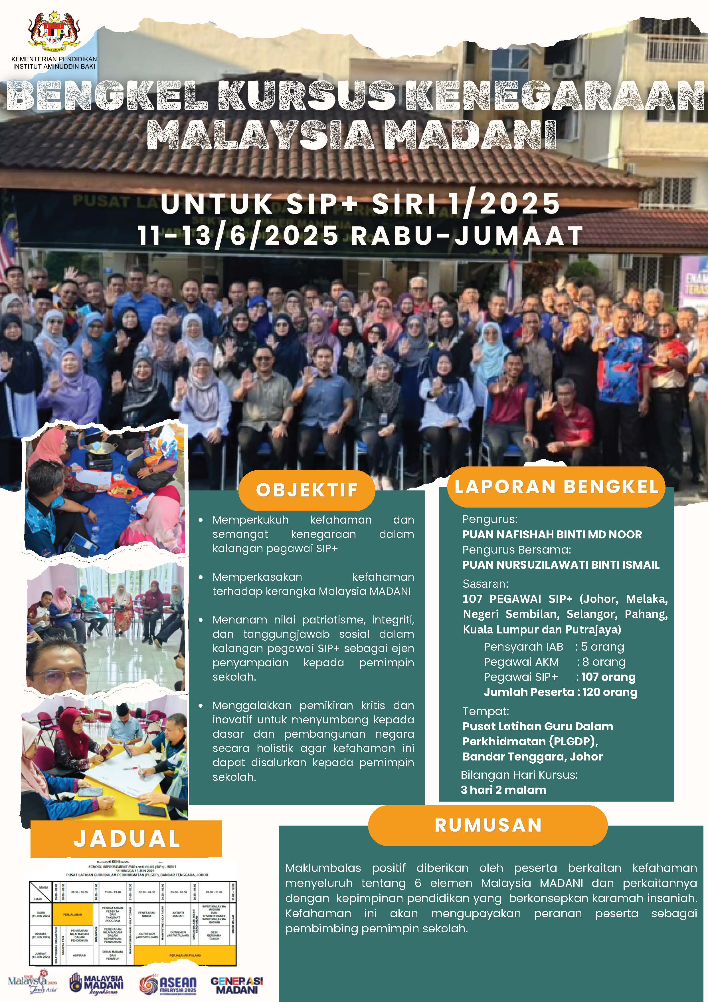 BENGKEL KURSUS KENEGARAAN MALAYSIA MADANI