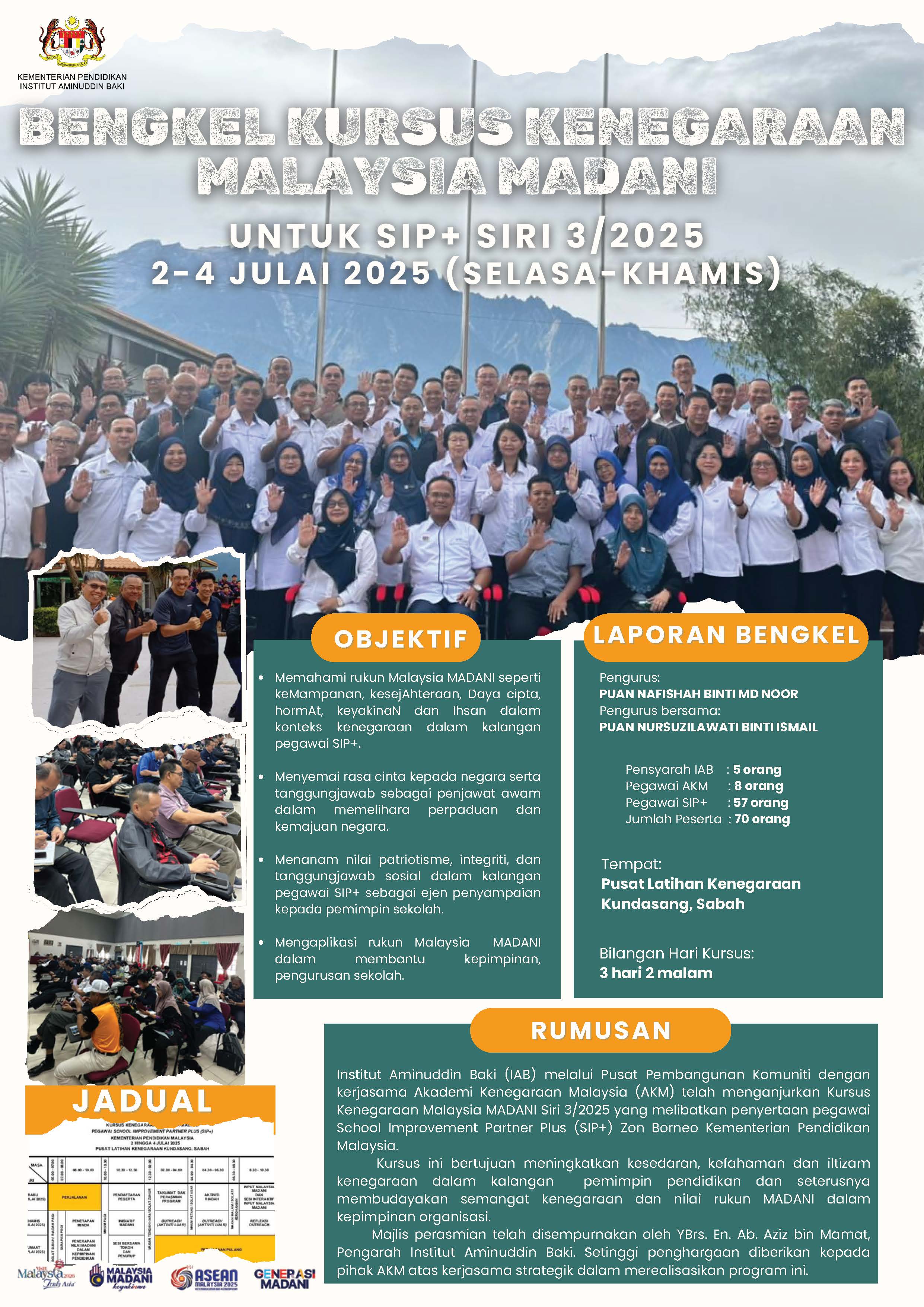 BENGKEL KURSUS KENEGARAAN MALAYSIA MADANI SIRI 3 2025