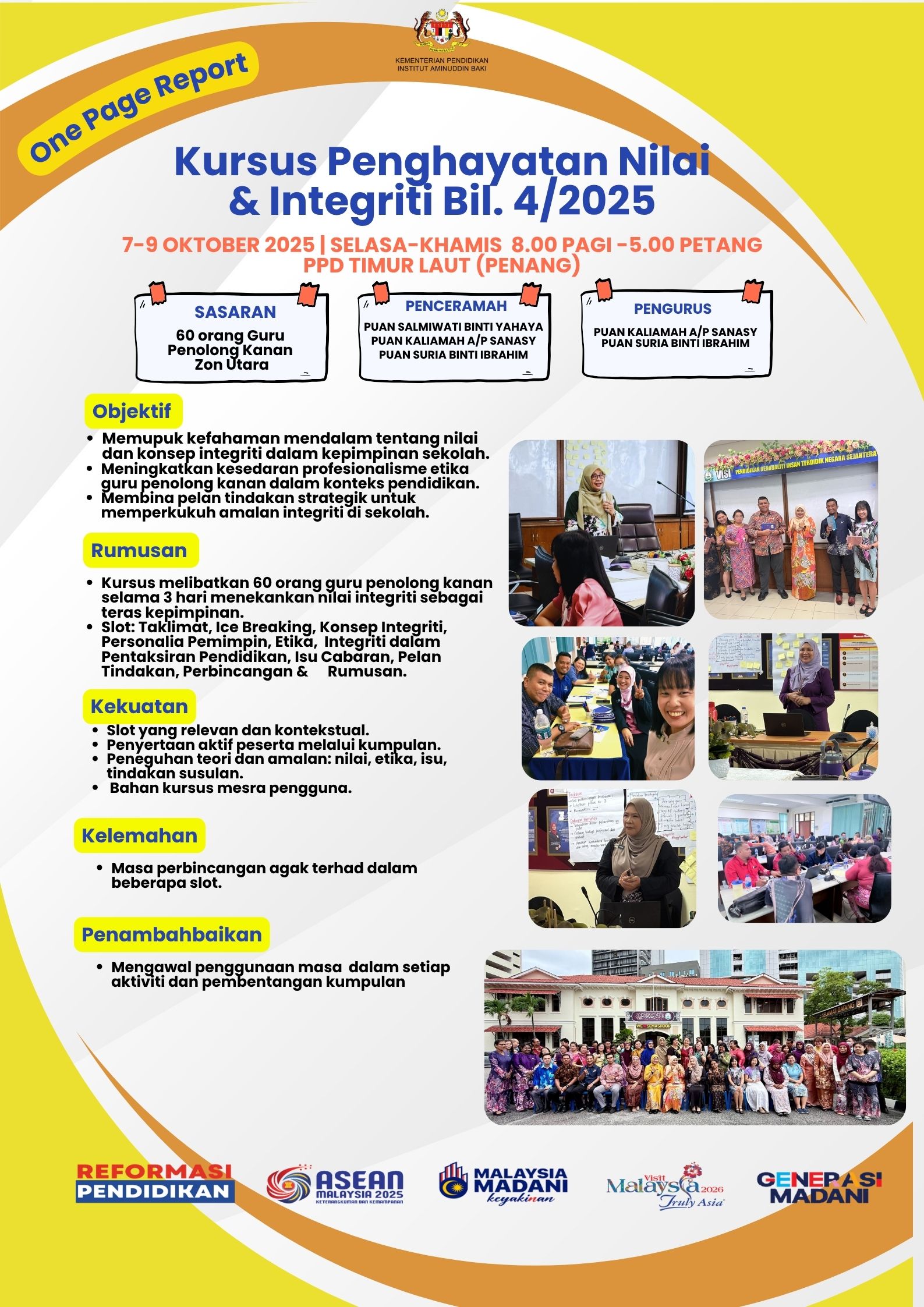 ONE PAGE REPORT KURSUS KPNI BIL 4