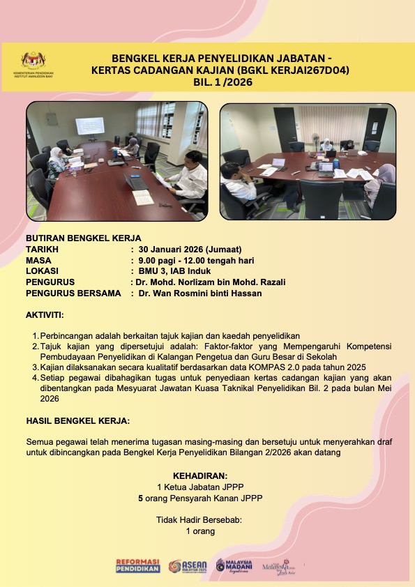 OPR BENGKEL KERJA PENYELIDIKAN JABATAN JPPP 1