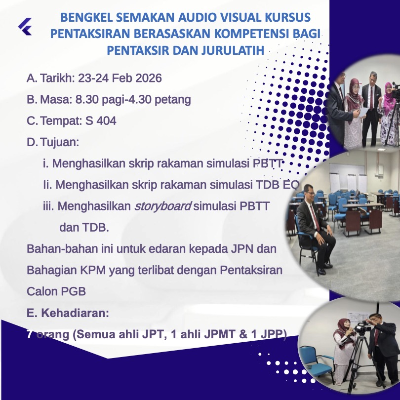 OPR bengkel penghasilan bahan audio visual 2026