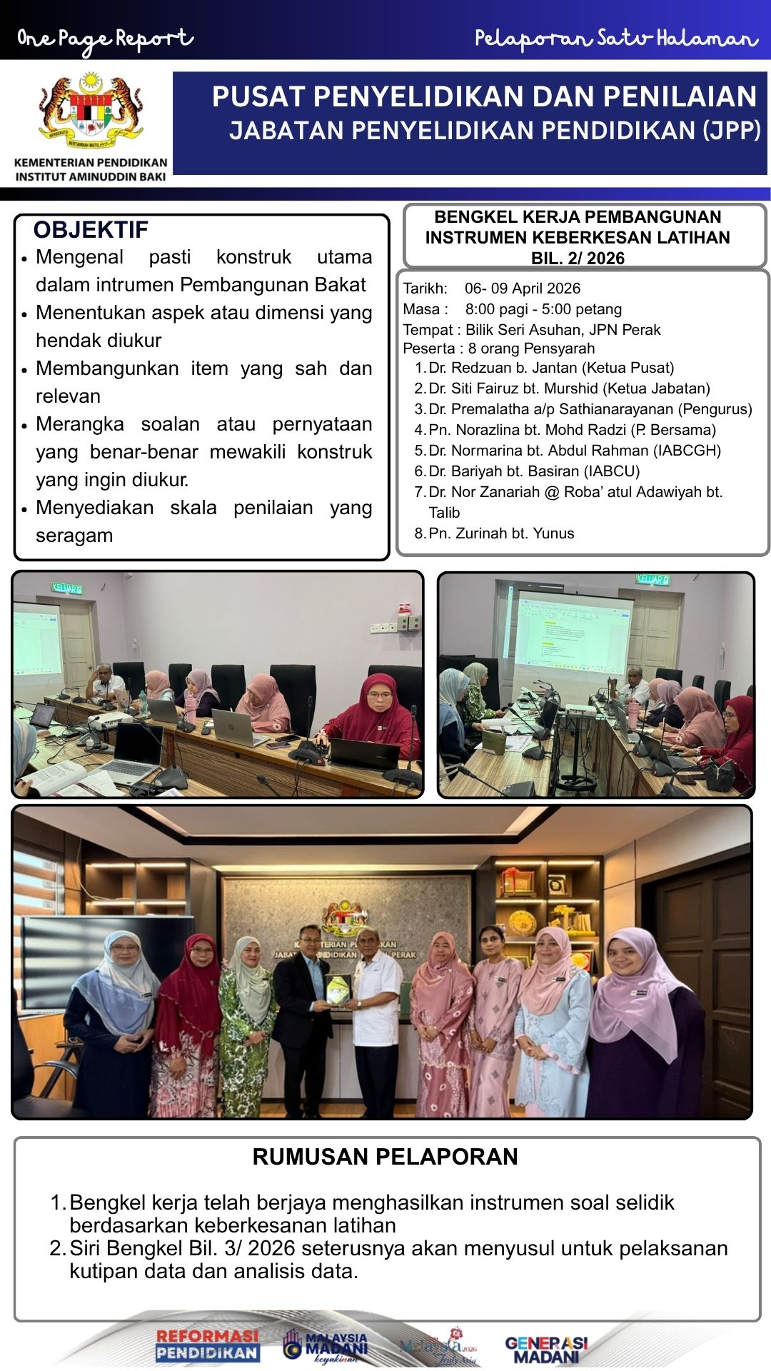 bgkel kerja pembangunan instrumen bil2