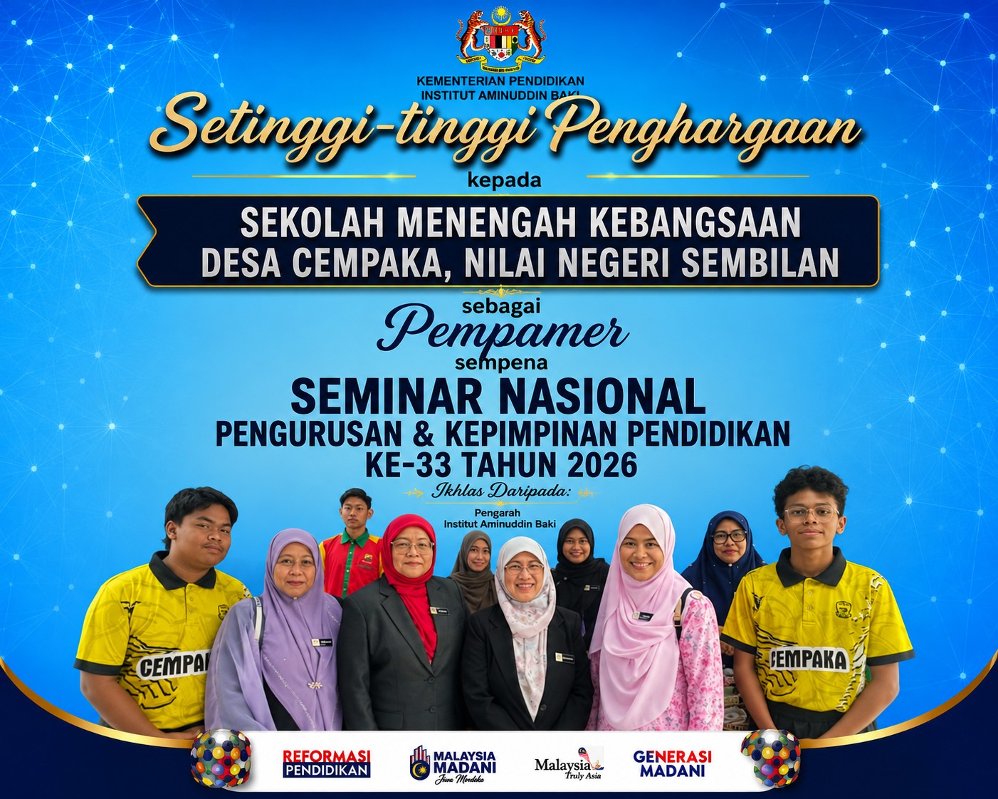 Setinggi-tinggi penghargaan Sekolah Menengah Kebangsaan Desa Cempaka, Nilai Negeri Sembilan.ik