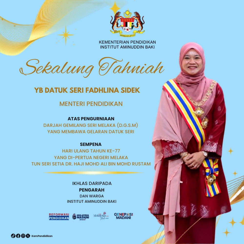 Sekalung Tahniah YB Datuk Seri Fadhlina Sidek