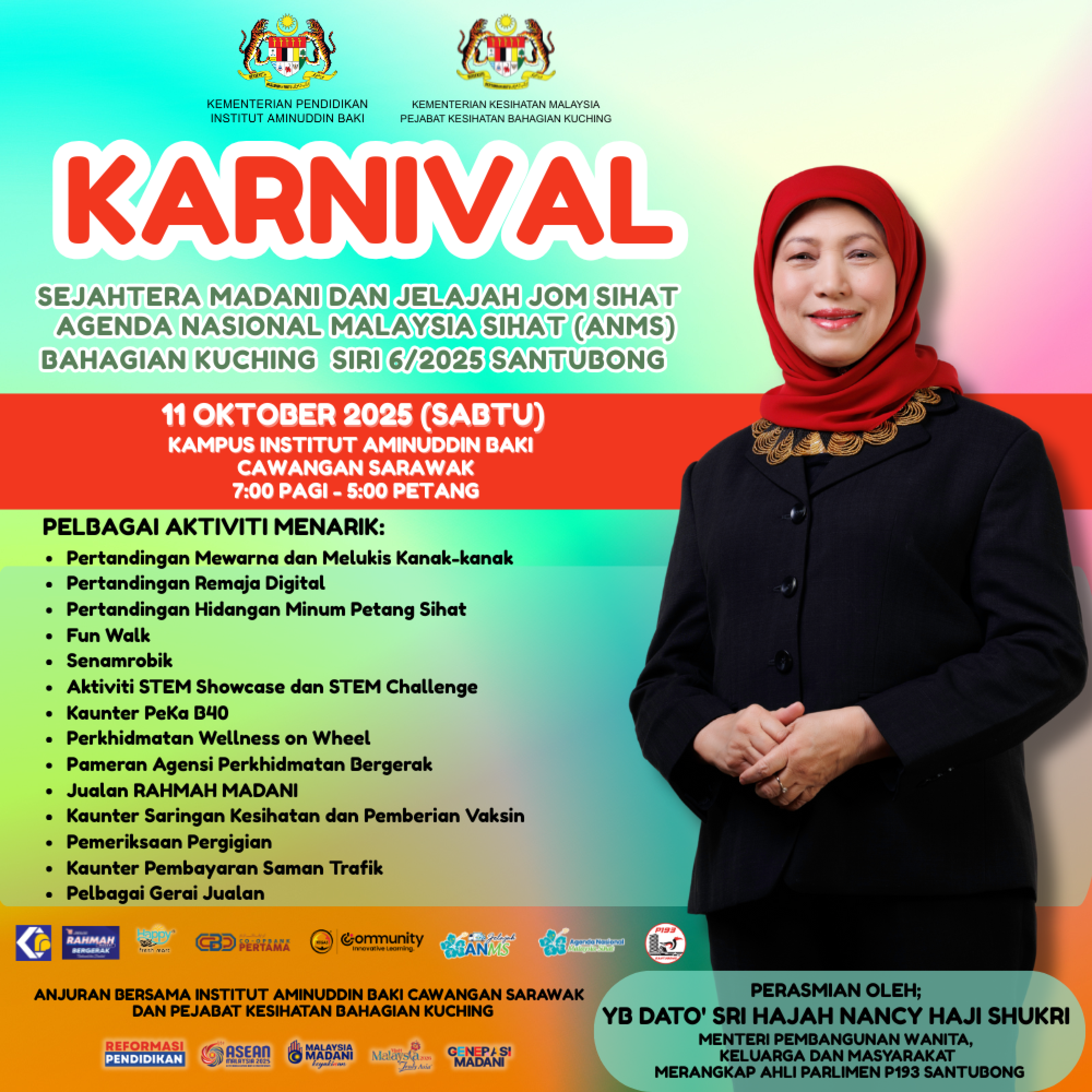 Karnival Sejahtera Madani dan Jom Jelajah Sihat Agenda Nasional Malaysia Sihat Bahagian Kuching Siri 6/2025 Santubong